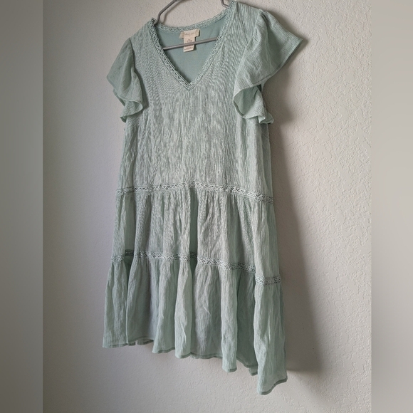 Altar'd State Sage Frilled Tiered Mini Dress Romantic Feminine Coquette - Picture 3 of 10